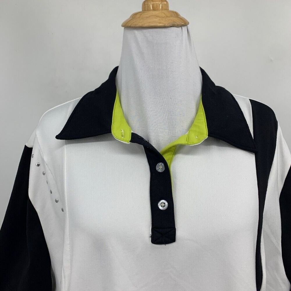 Spanner Polo Shirt Womens 2XL XXL Colorblock Golf Studs Short Sleeve Performance - Picture 3 of 11